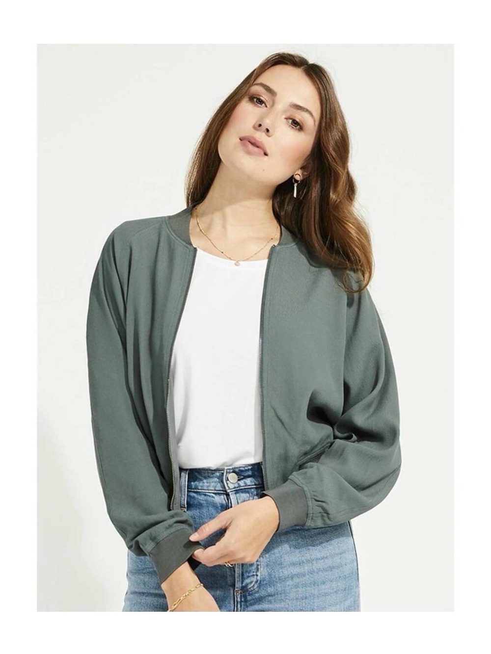 Gentle Fawn Bomber Jacket in Sage Green